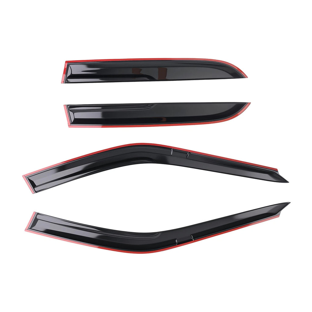 Set of 4 Black Window Rain Guards Wind Deflectors for Honda Accord (1990–1993)