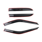Set of 4 Black Window Rain Guards Wind Deflectors for Honda Accord (1990–1993)