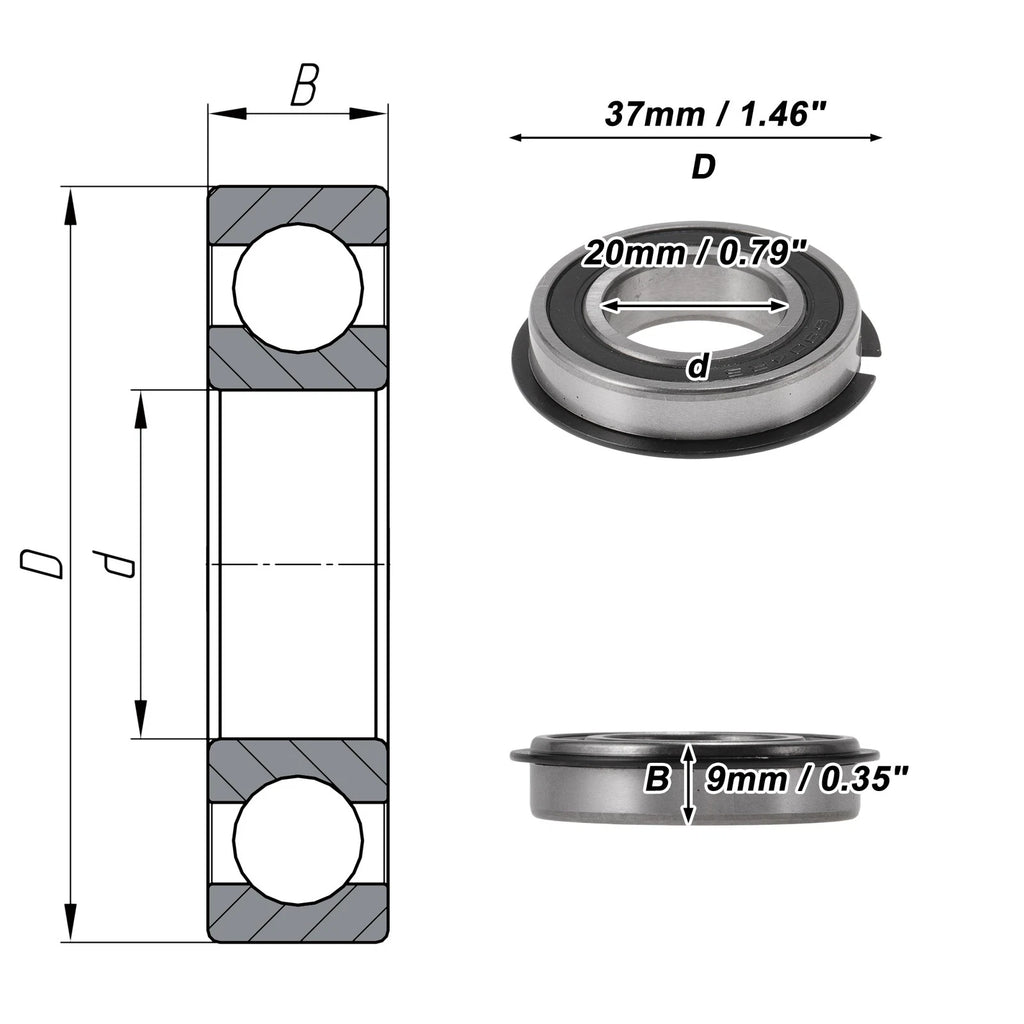 Deep Groove Ball Bearings 6904NR2RS for Various Models (20x37x9mm)