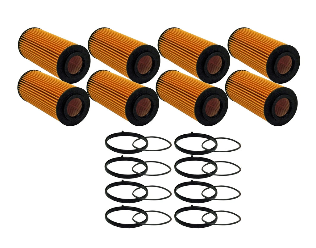 Set of 8 Engine Oil Filters for Audi Porsche Volkswagen V6