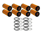 Set of 8 Engine Oil Filters for Audi Porsche Volkswagen V6