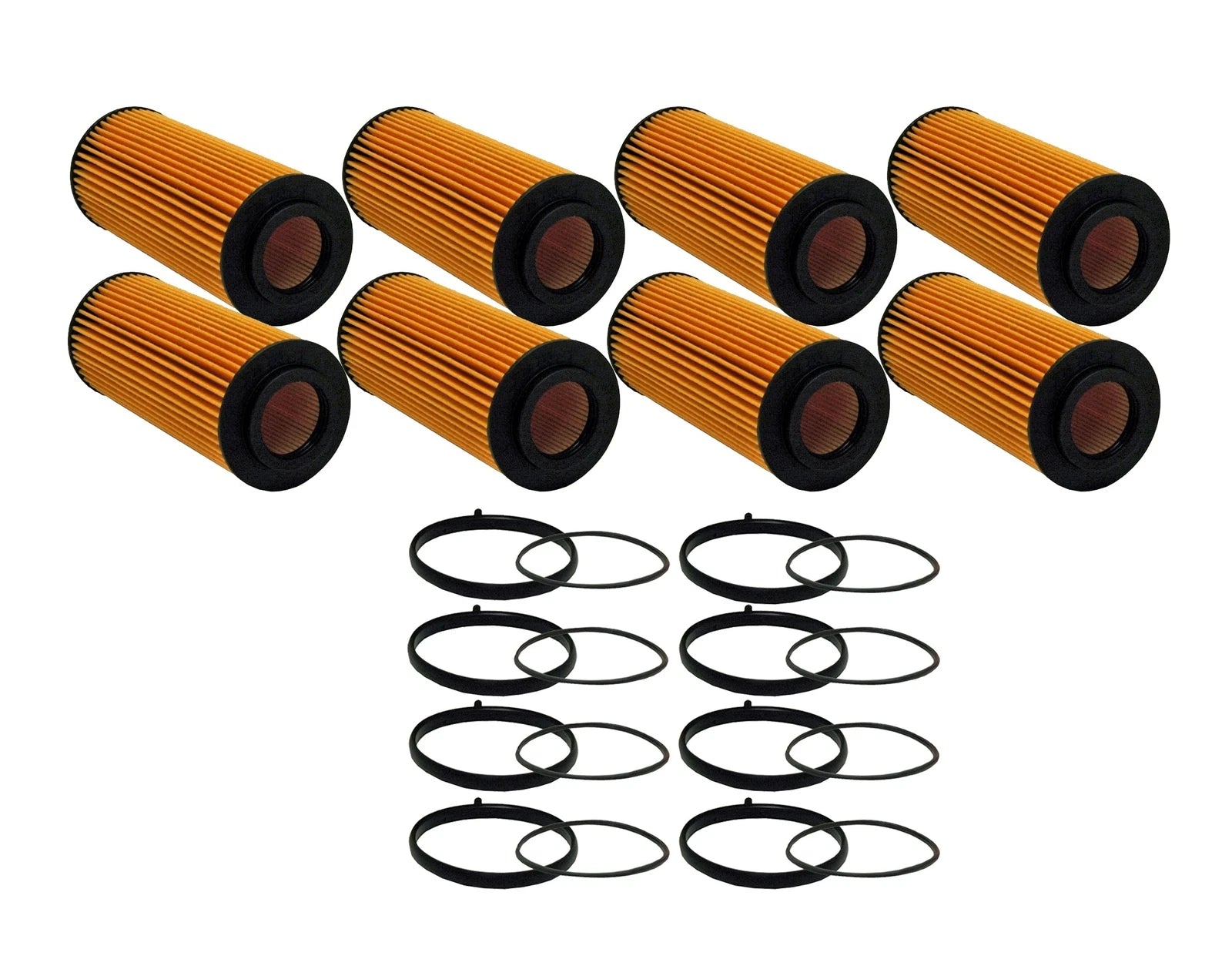 Set of 8 Engine Oil Filters for Audi Porsche Volkswagen V6