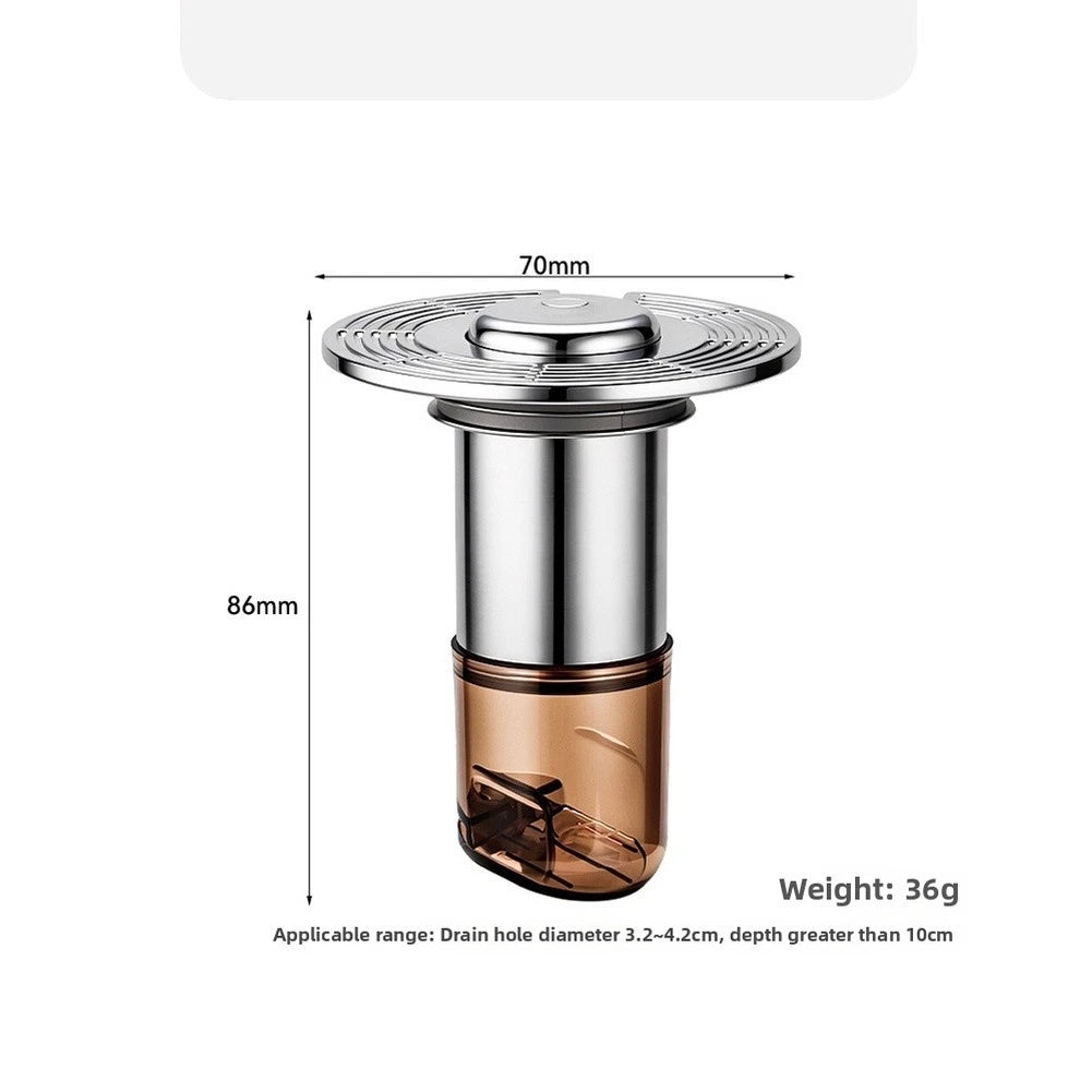 Floor Drain Core for ABS Brown (7x7x8.6cm) with Magnetic Valve, Silicone Seal