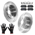 Rear Brake Rotors & Ceramic Pads Kit for Honda Odyssey (2011–2017), Pilot (2009–2015)
