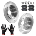 Rear Brake Rotors & Ceramic Pads Kit for Honda Odyssey (2011–2017), Pilot (2009–2015)