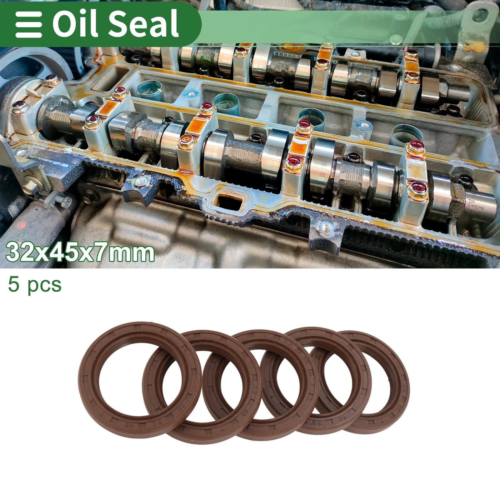 Oil Seal FKM Rubber 32x45x7mm for Various Models (5 Pcs)