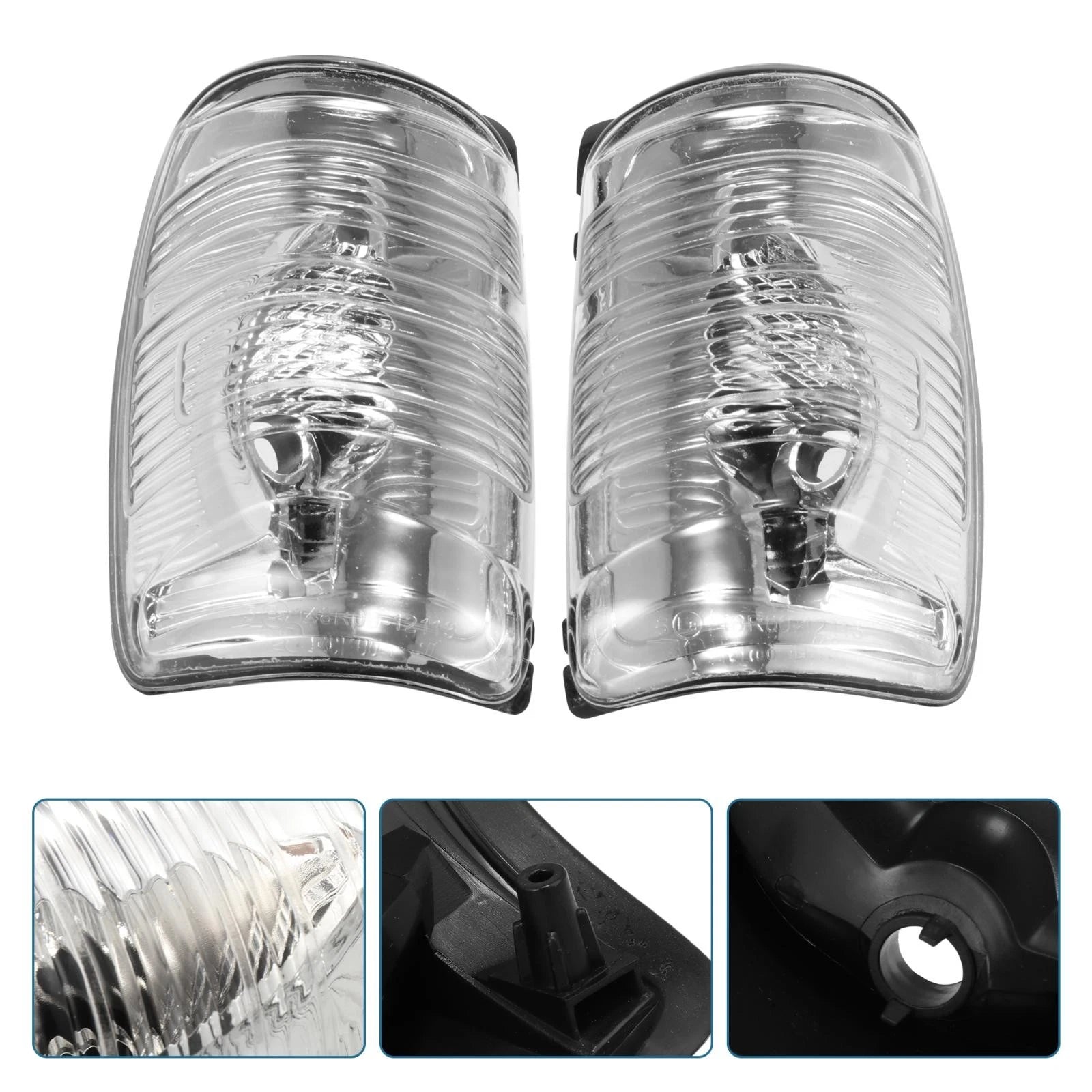 Pair Wing Mirror Indicator Lamp Lens Cover for Ford Transit MK8 (2014)