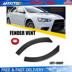 2X Black ABS Front Fender Side Vent Cover for Mitsubishi Lancer EVO (2002–2016)