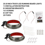 LED Running Board Step Side Light Kit for Chevy Dodge GMC Ford Trucks (Crew Cab)