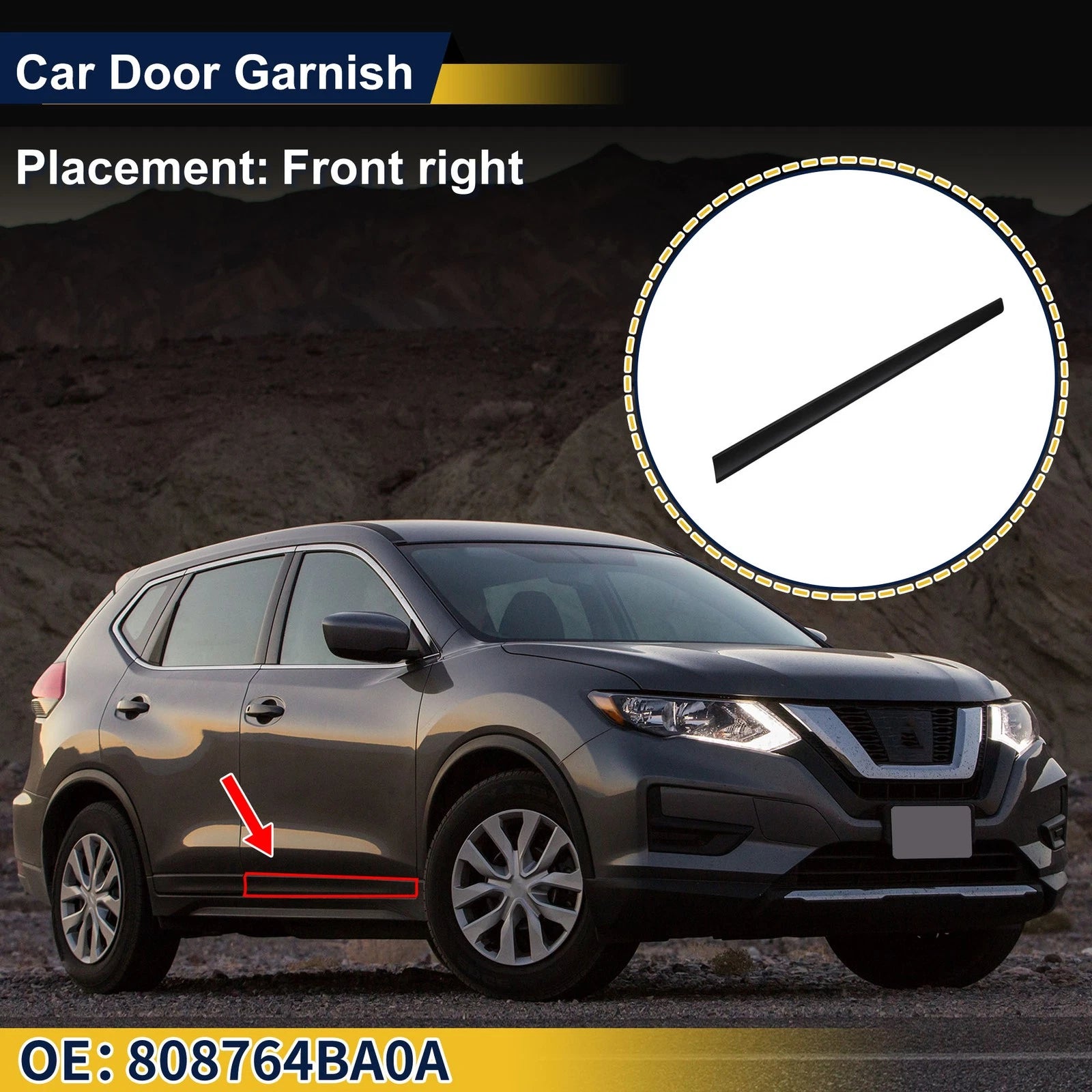 Door Side Lower Trim Front Right No. 808764BA0A for Nissan Rogue (2014–2020)