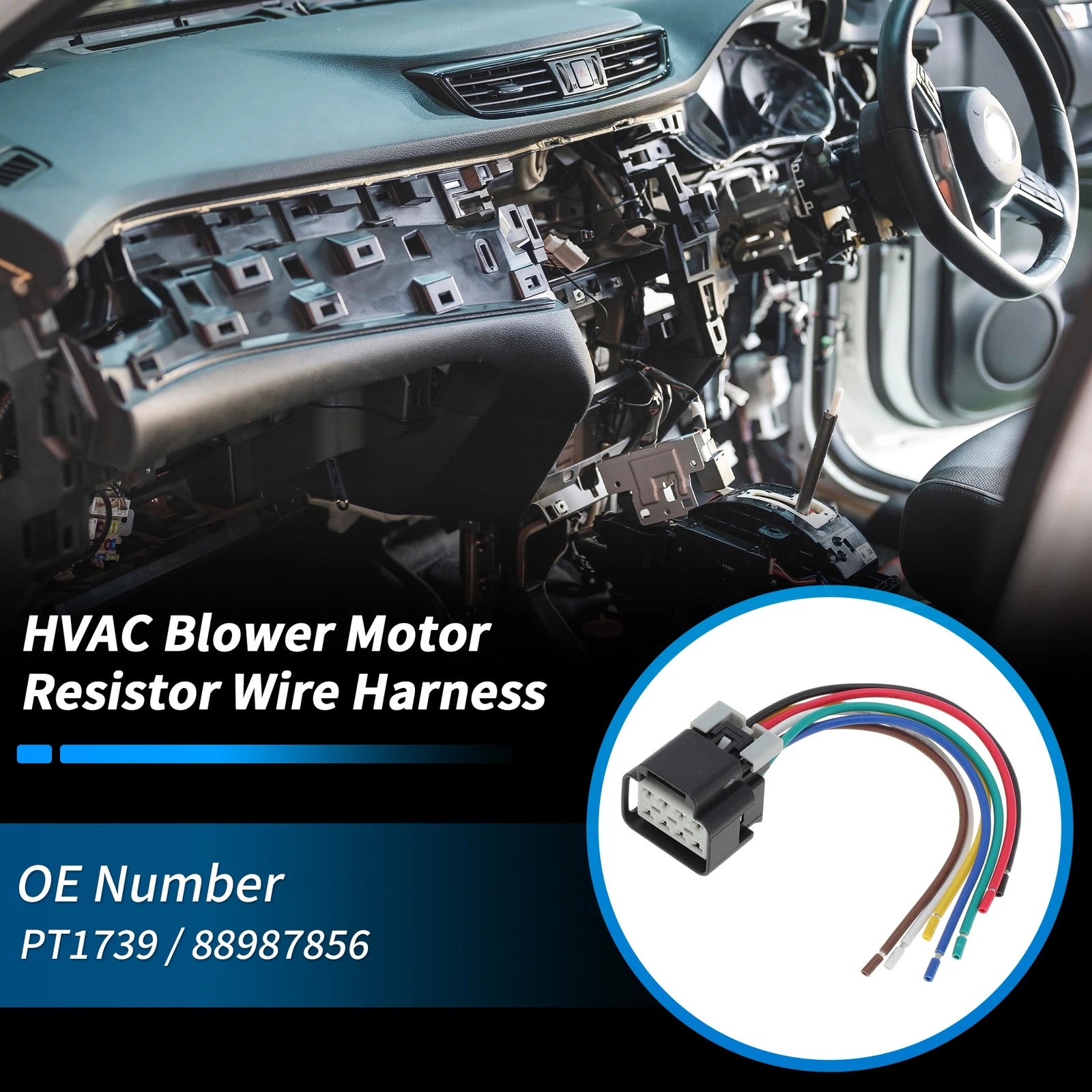 HVAC Blower Motor Resistor Wire Harness for Chevy GMC (No.PT1739/88987856)
