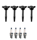 Set of 4 Ignition Coils & 4 Iridium Spark Plugs for Toyota L4 (0.044)
