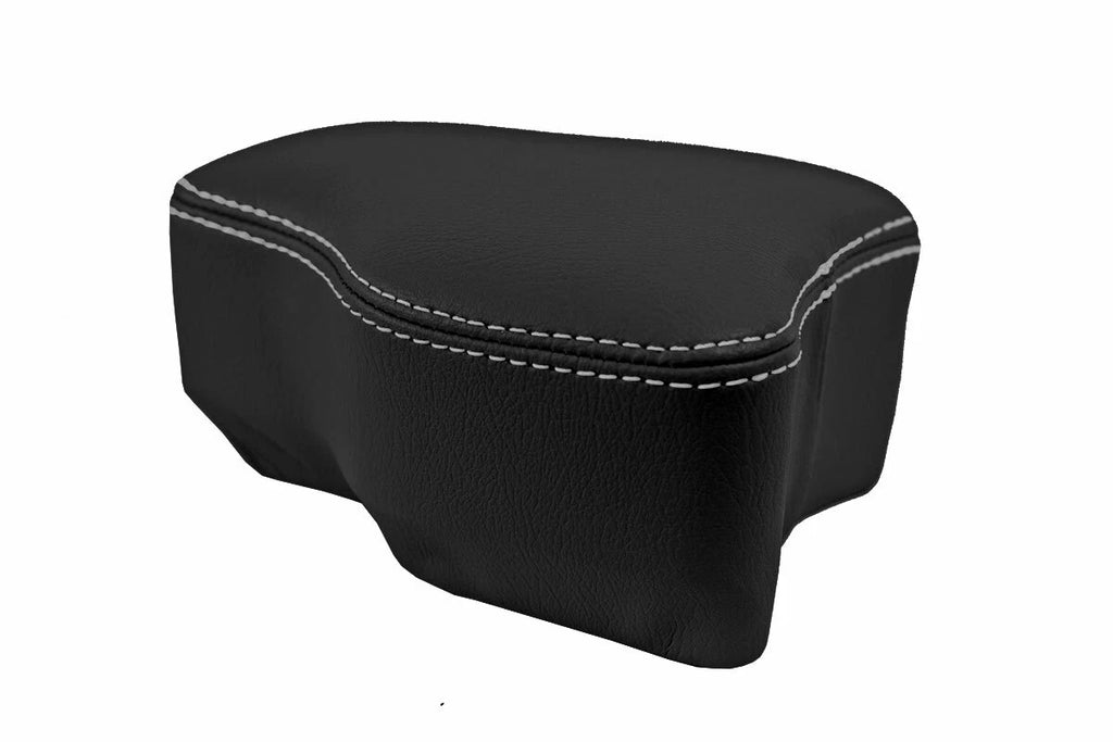 Leather Console Lid Cover for Subaru BRZ Scion GRS Toyota (2013–2020) White Stitch