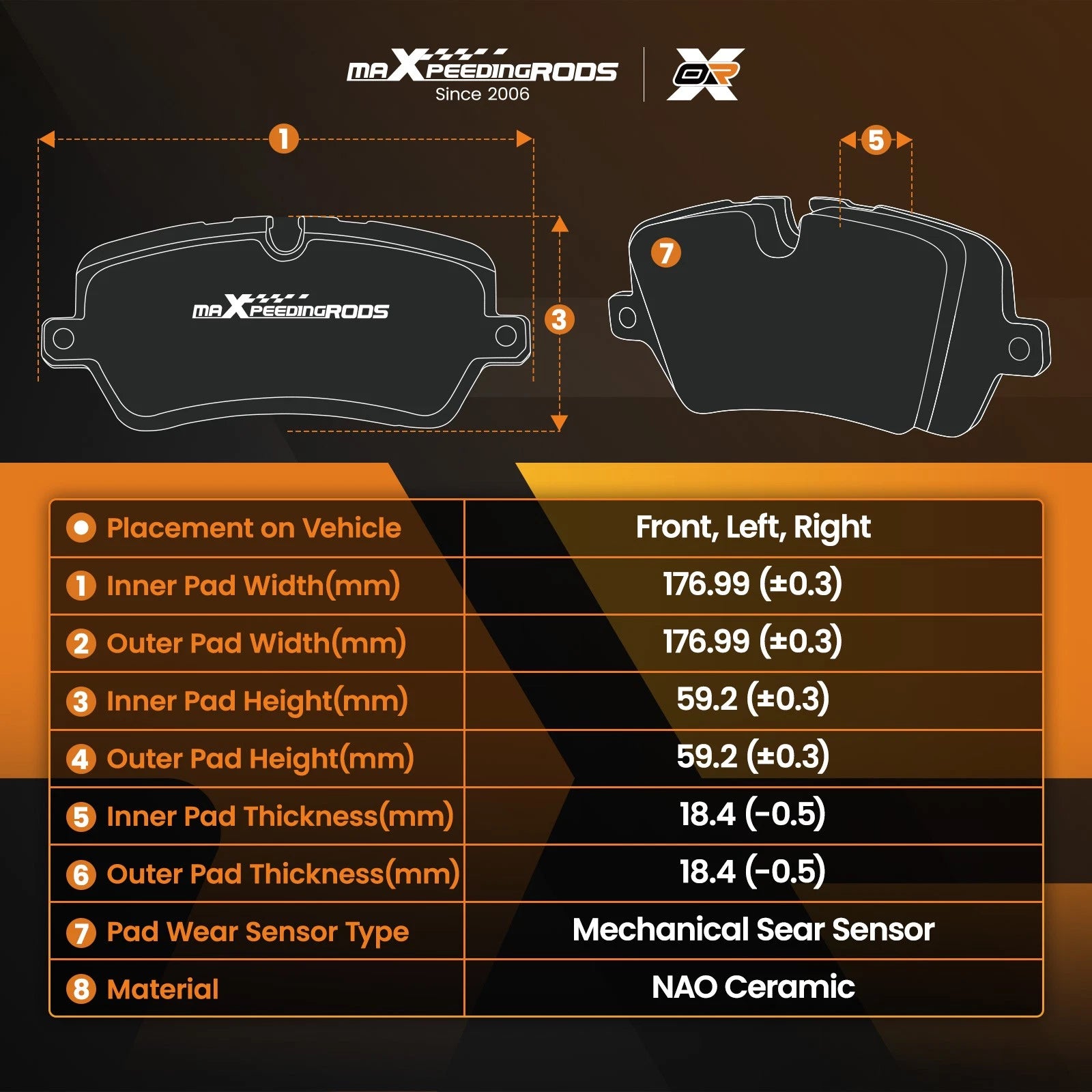 Ceramic Brake Pads Kit for Chevrolet Suburban 1500 (2000–2006)