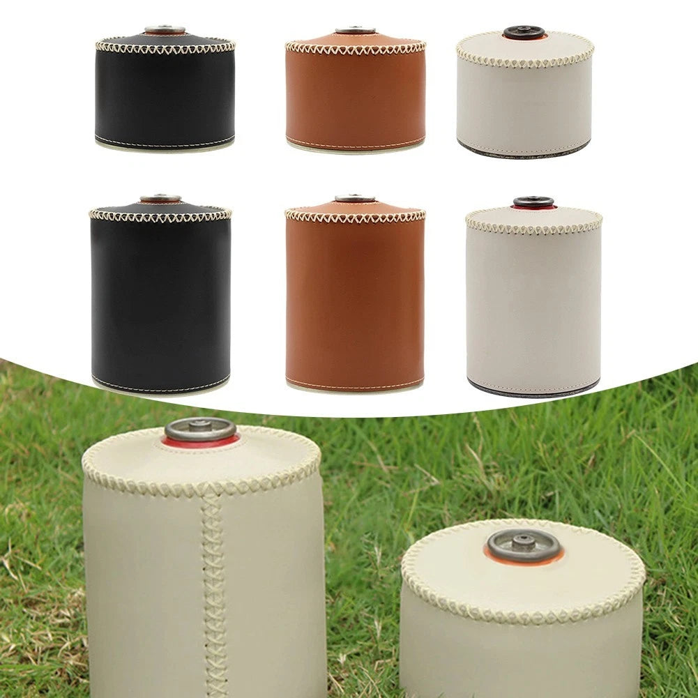 Faux Leather Gas Canister Cover for Outdoor Use (Universal Fit)