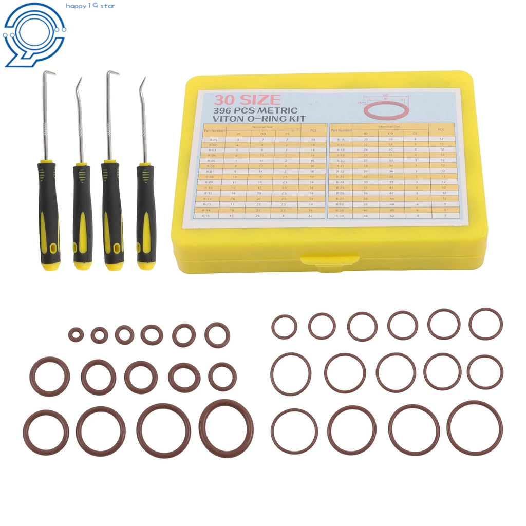 396 Pcs FKM O-Ring Kit for Metric Sizes (30)