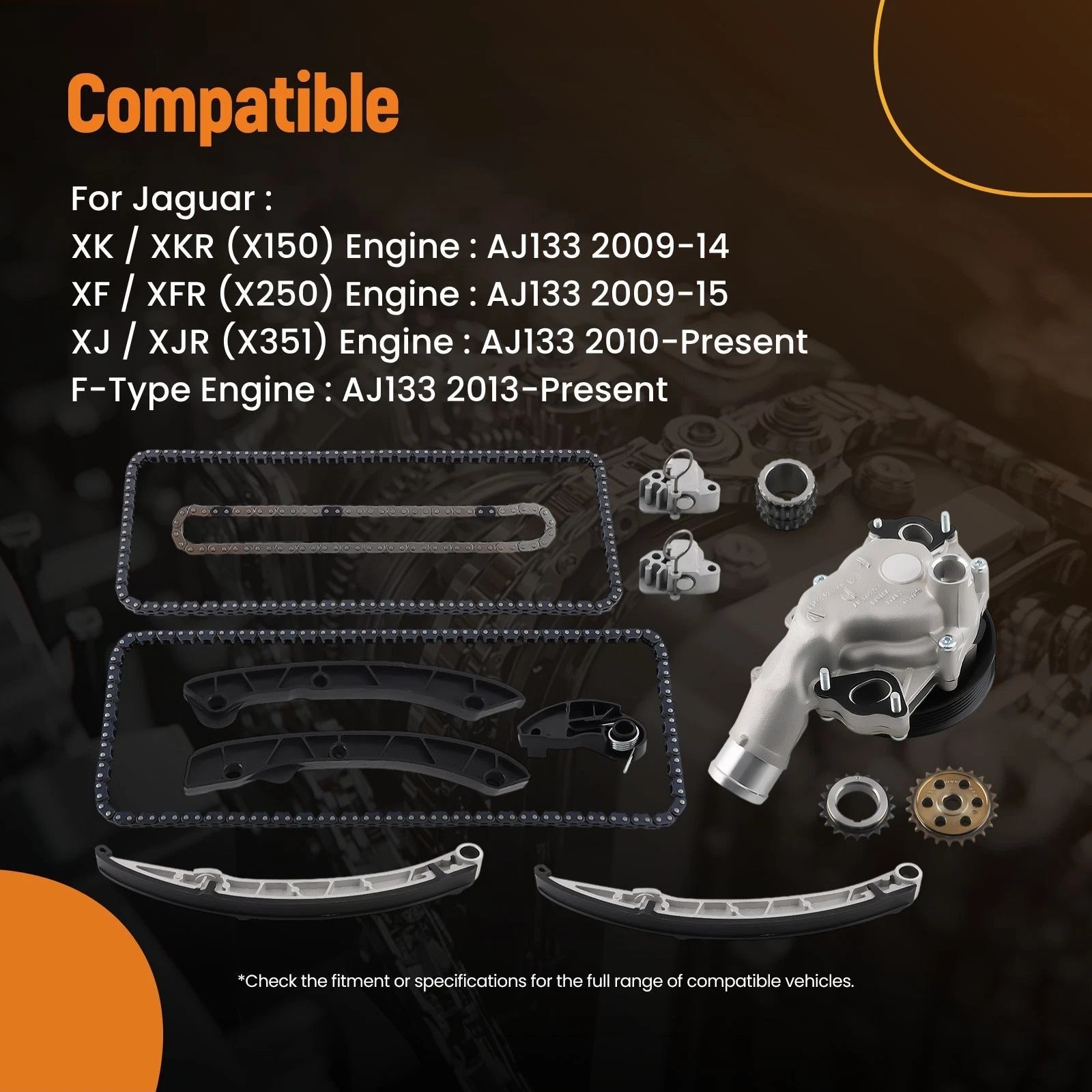 Timing Chain Kit & Water Pump for Land Rover LR4 Range Rover 3.0L 5.0L (2010–2015)