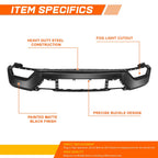Steel Front Bumper Face Bar for Ford F-150 (2021–2023) Black w/o Sensor Holes