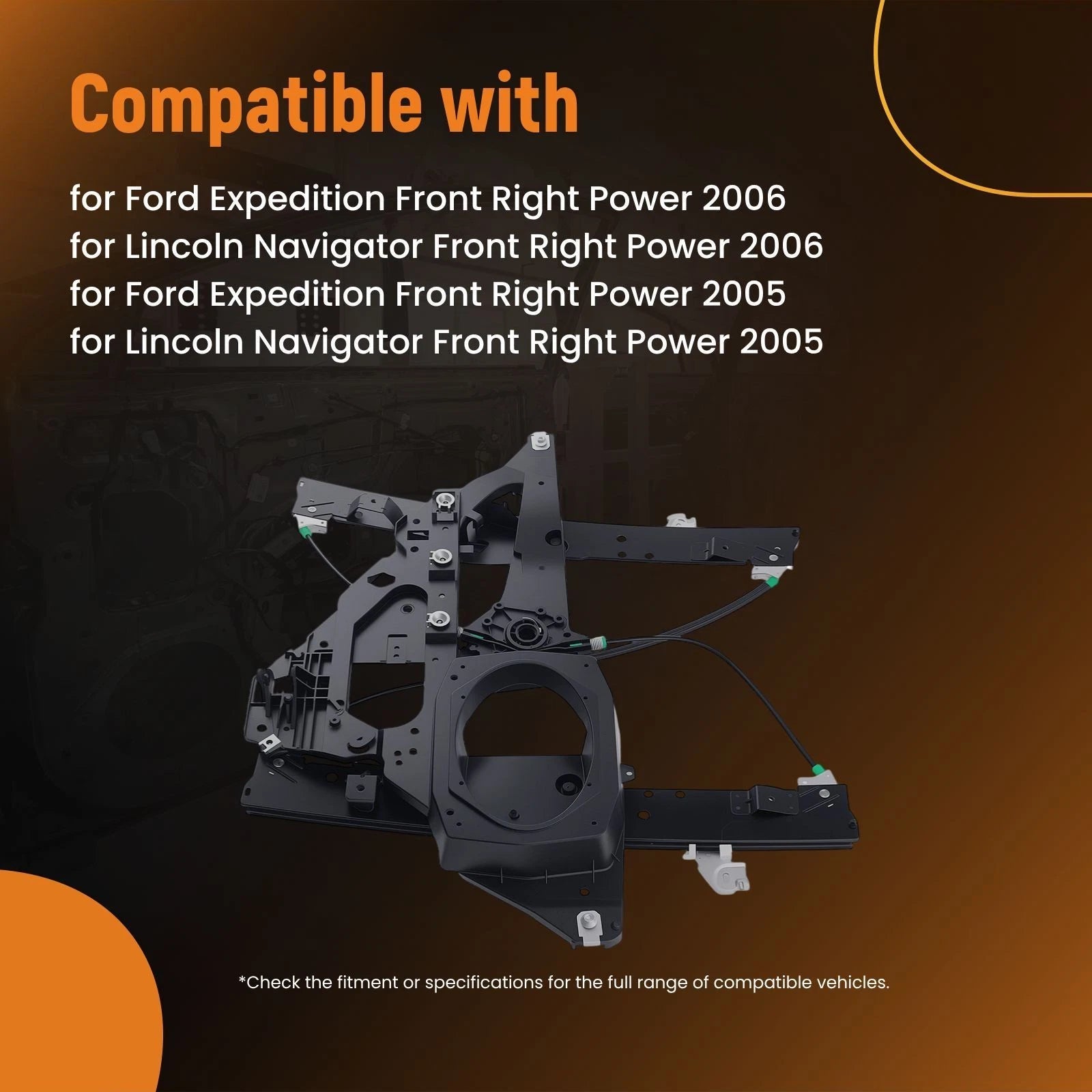 Front Right Power Window Regulator for Ford Expedition (2003–2006) 6L1Z7823208A