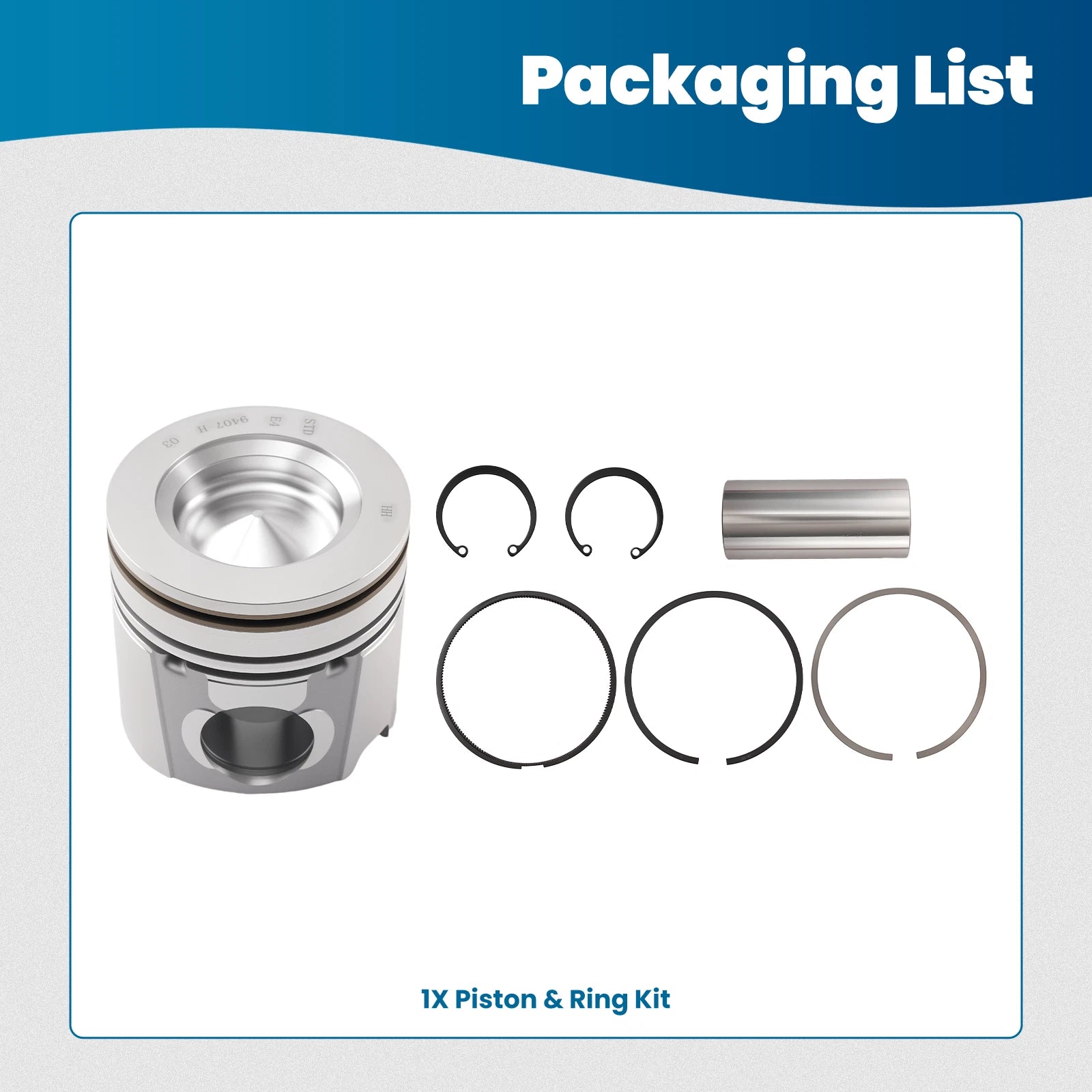 Set of 2 Piston Assembly w/ Rings for Cummins 6.7L Dodge Ram (2007–2019) 4955520