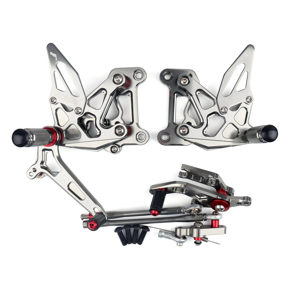 CNC Adjustable Rearset Foot Rest Pegs for MV Agusta F3 (2012–2016) Gray