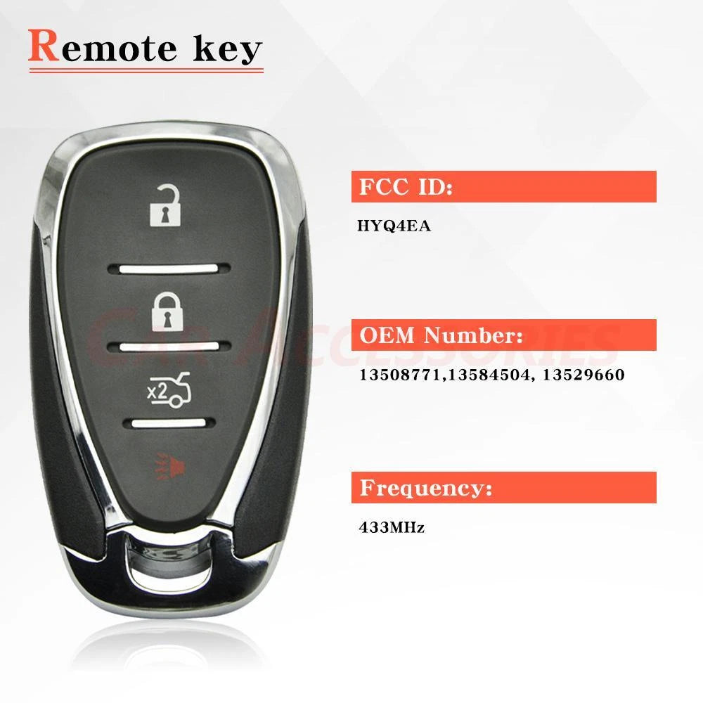 2X Replacement Key Fob for Chevrolet (Select Models) - HYQ4EA HYQ4ES 433 MHz