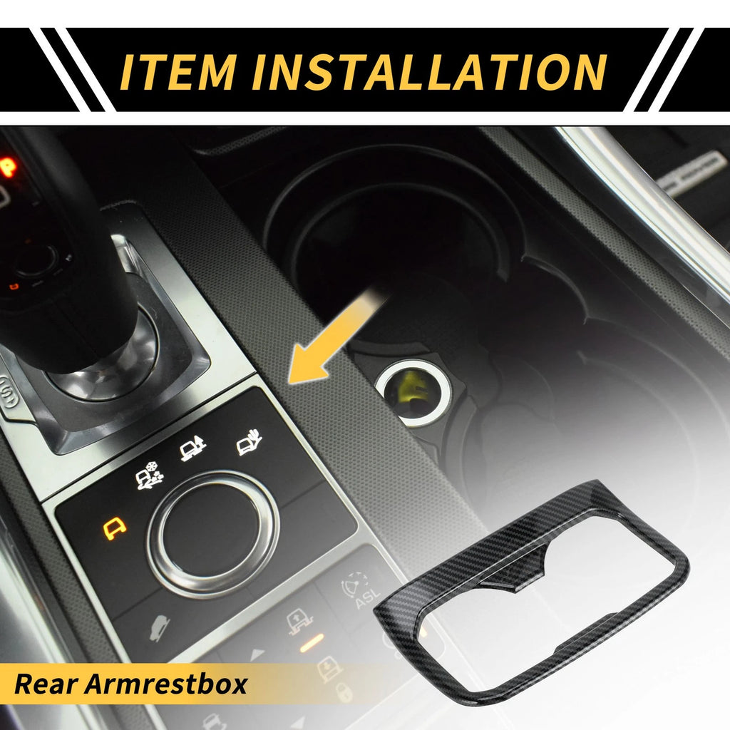 Carbon Fiber Pattern Armrest Box Rear Cup Holder Cover for Toyota Tacoma (2016–2023)