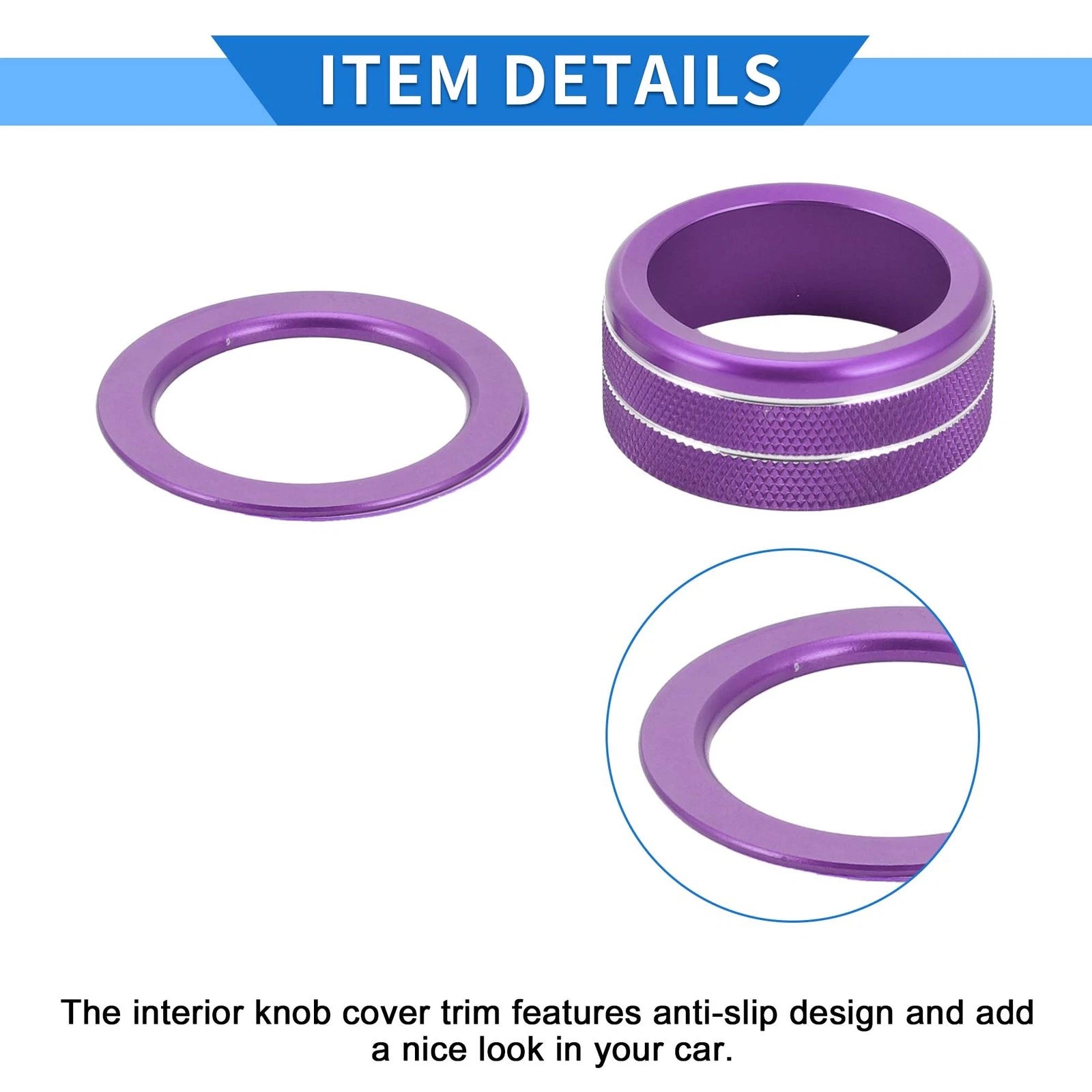Set of 4 AC Engine Start Switch Knob Cover Ring for Honda Civic (2022–2024) Purple