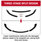 Front Bumper Lip Spoiler Splitter for Tesla Model S (2012–2016) Glossy Black
