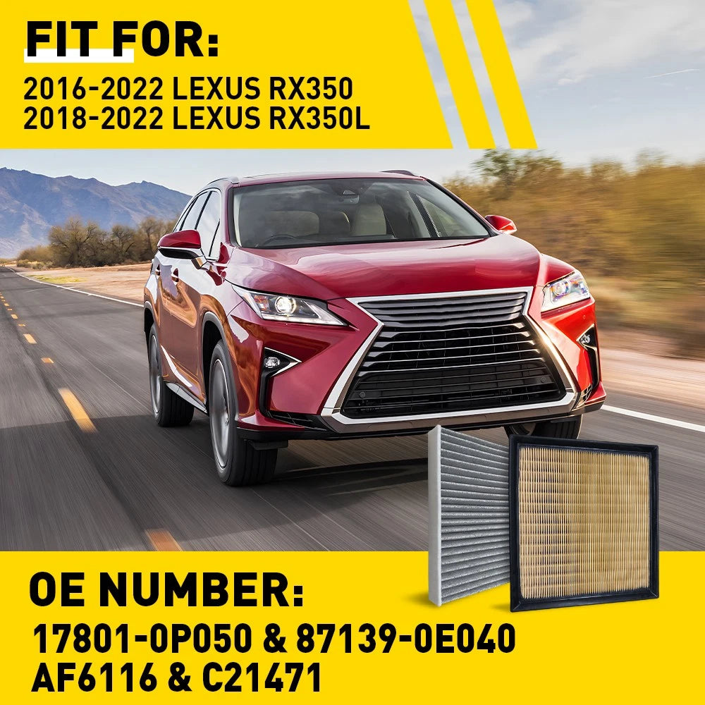 Engine & Cabin Air Filter for Lexus RX350 RX350L (2016â2022)