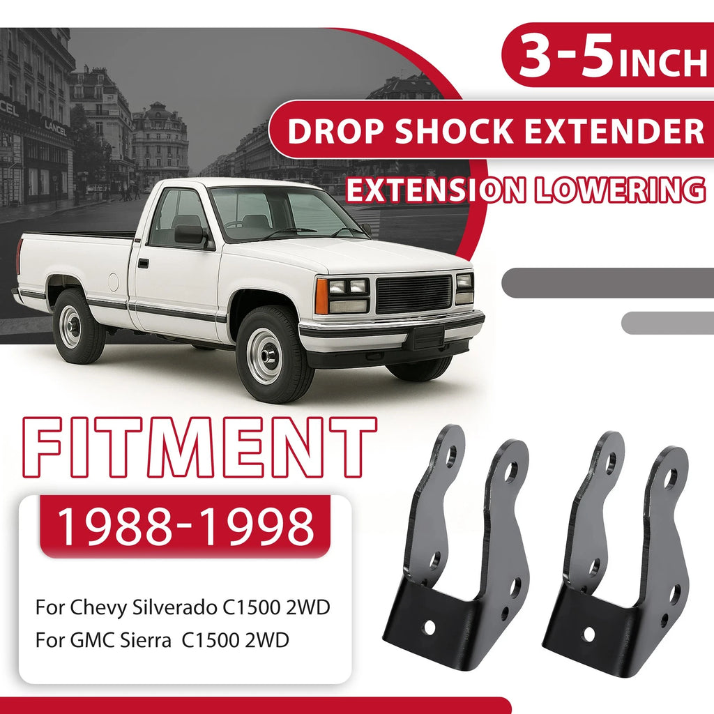 2X Rear Drop Shock Extender Kit for Chevy GMC C1500 (1988–1998)
