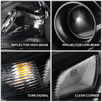 Set of 2 Projector Headlights for Chevrolet Equinox (2010–2015) OE Black Housing Amber