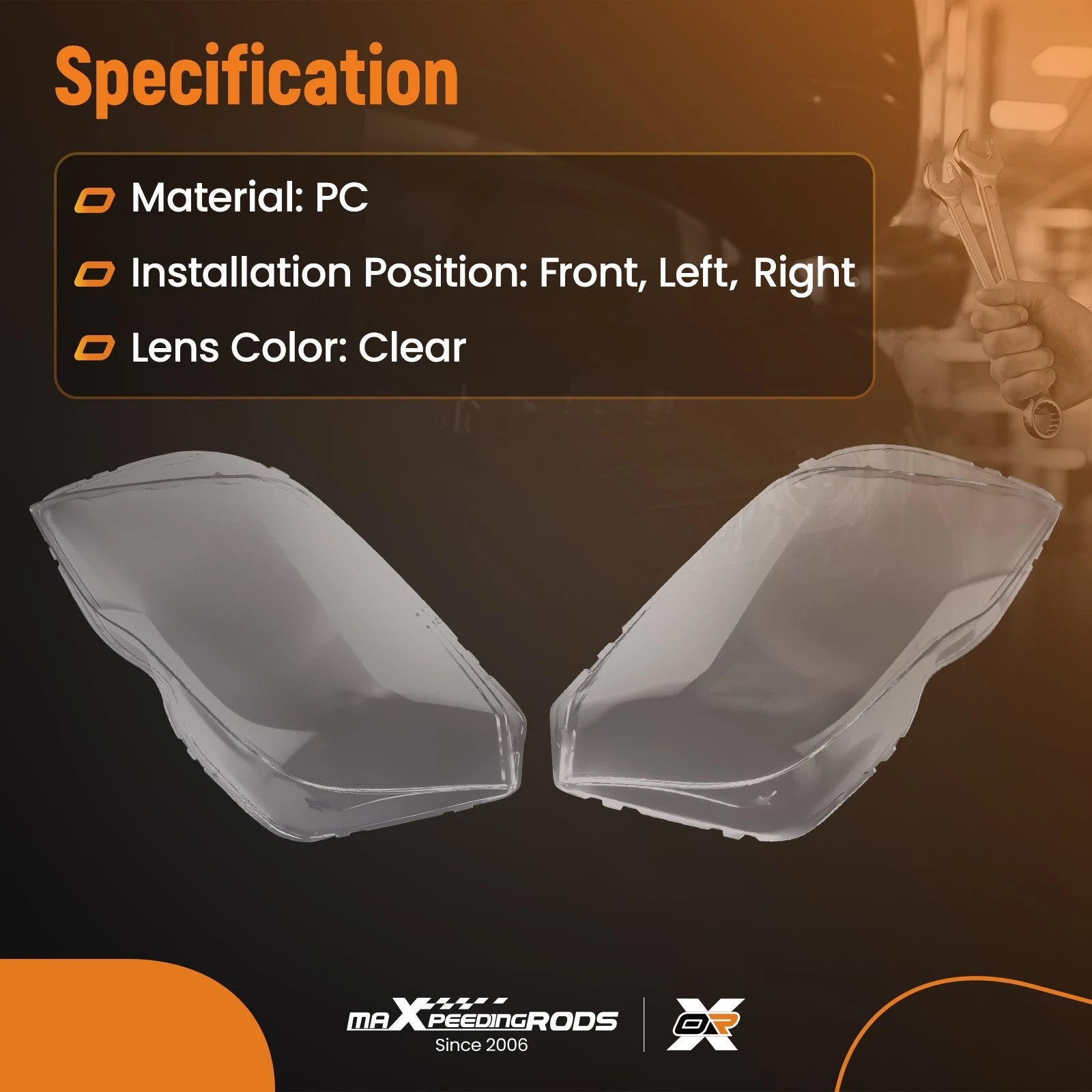 Headlight Lens Cover for Mercedes-Benz GLK X204 GLK250 GLK280 (2013–2015)