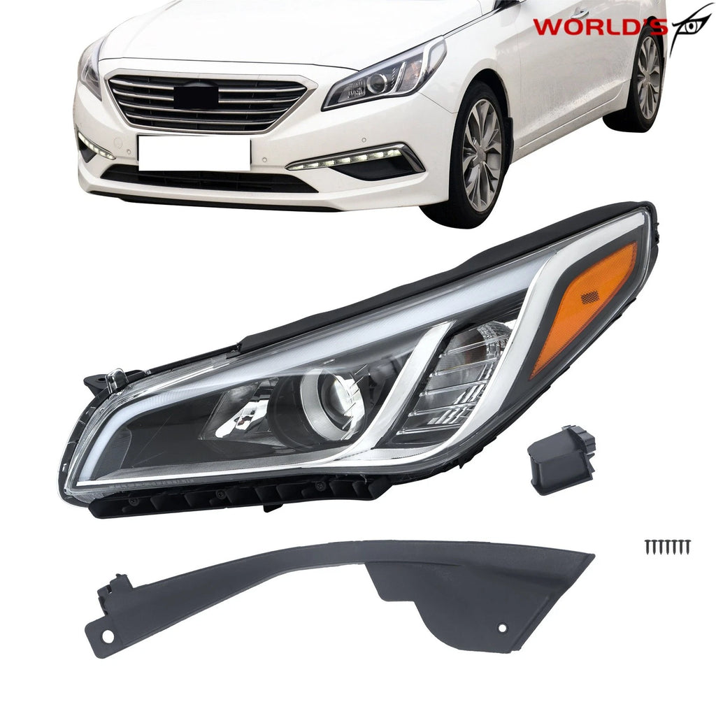 Headlight Assembly for Hyundai Sonata (2015–2017) Halogen Clear Lens Left