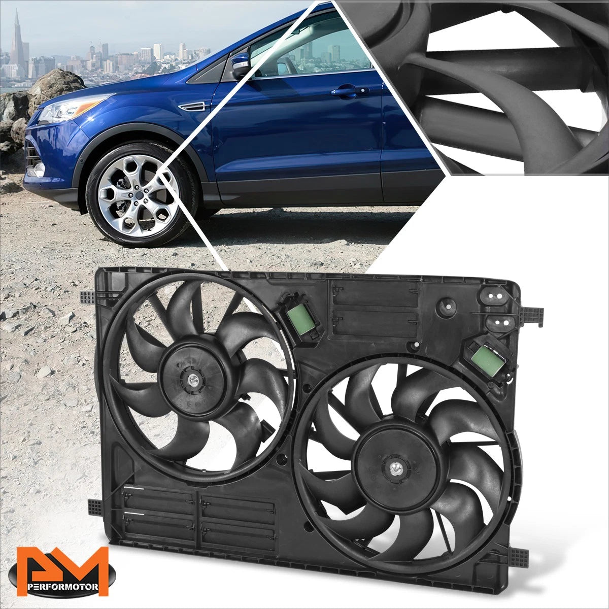 Radiator Fan Assembly for Ford Escape Lincoln MKC 2.0L 2.3L (2015–2019)