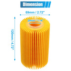 Set of 2 Engine Oil Filters 04152-38020 04152-51010 04152-YZZA4 for Toyota Sequoia (2001–2022)