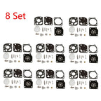 Set of 8 Carburetor Gasket Parts Kit for Zama C1Q C1U RB-47 Chainsaw