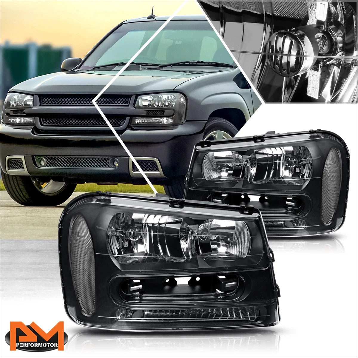Set of 2 Smoked Clear Headlight Assemblies for Dodge Ram 1500-3500 (2009–2012)