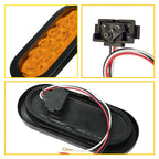 2X Amber 10 LED Marker Lights for Truck Trailer (Oval)