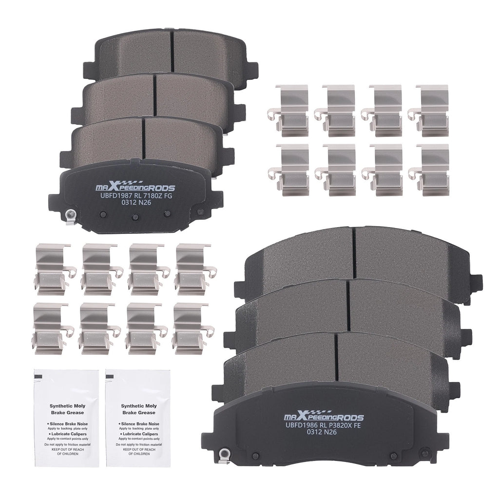 8pcs Brake Pads Set for Volkswagen Routan (2012–2014) w/Hardware D1589