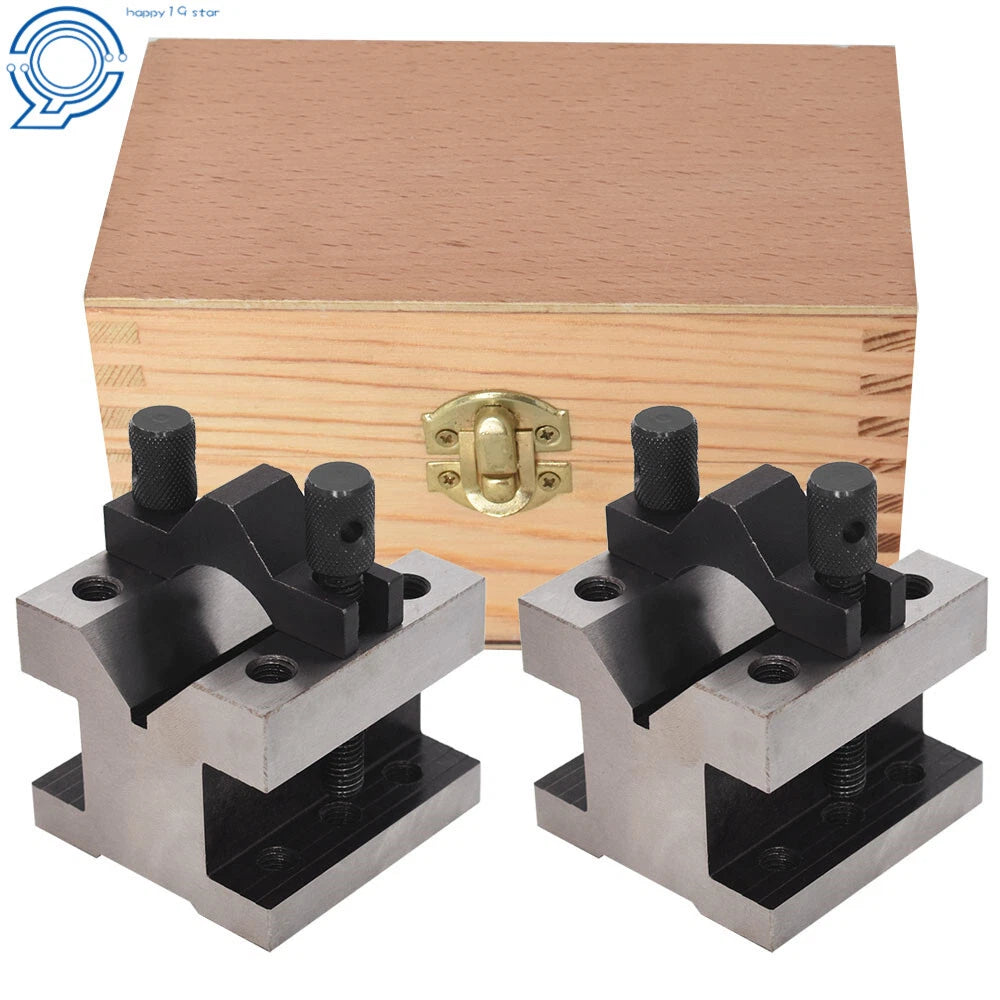 Set of 2 V Block & Clamp for Machinist Tool
