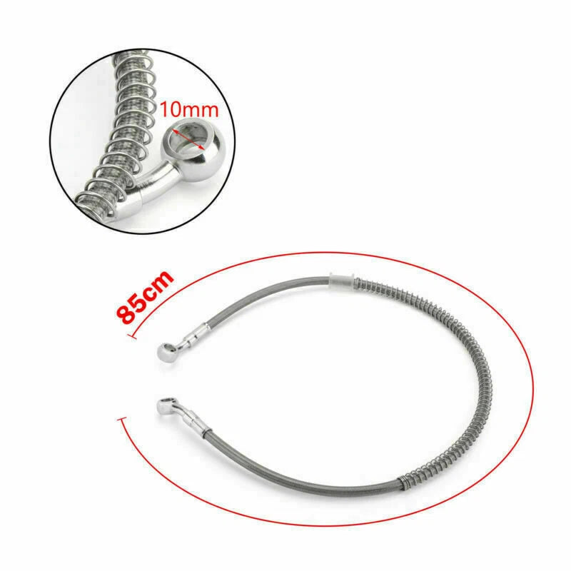 Brake Oil Hose Line for Motorcycle (33", Stainless Steel, Banjo Fitting)