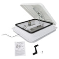 14" RV Trailer Roof Vent with 12V Fan and White Lid Interior Garnish