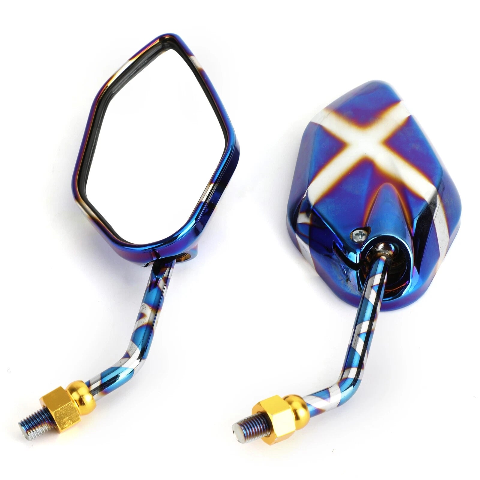 Rearview Side Mirrors 10mm M10 for Motorcycle Scooter Cruiser