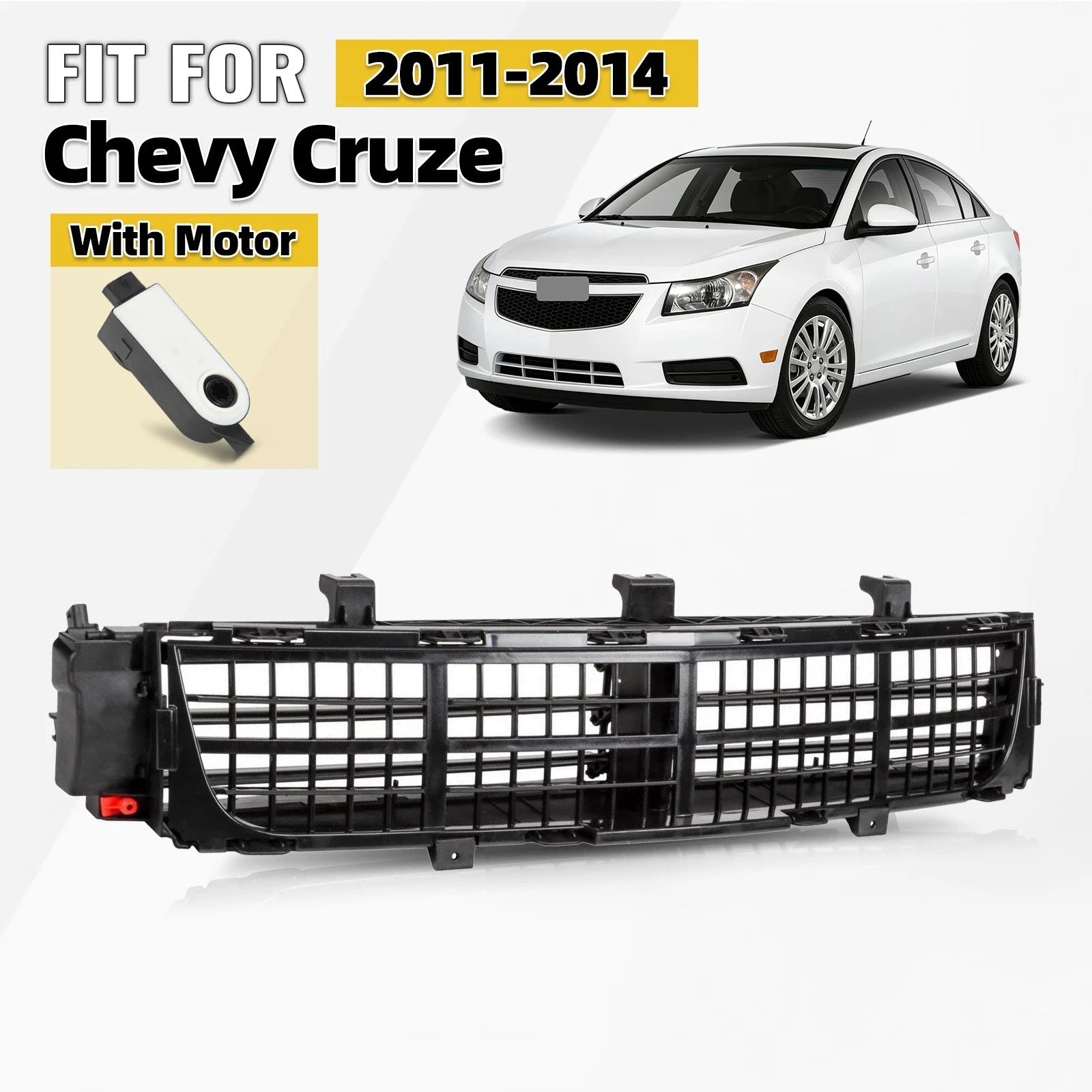 Front Radiator Shutter Grille Air Intake with Motor for Chevy Cruze (2011–2014)