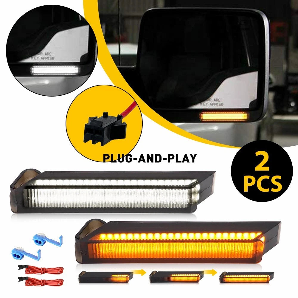 Sequential LED Side Mirror Turn Signal Lights for Ford F-150 Raptor (2009–2014)