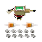 Electric Fuel Pump Kit for 12 Volt Vehicles with Filter & Clamps