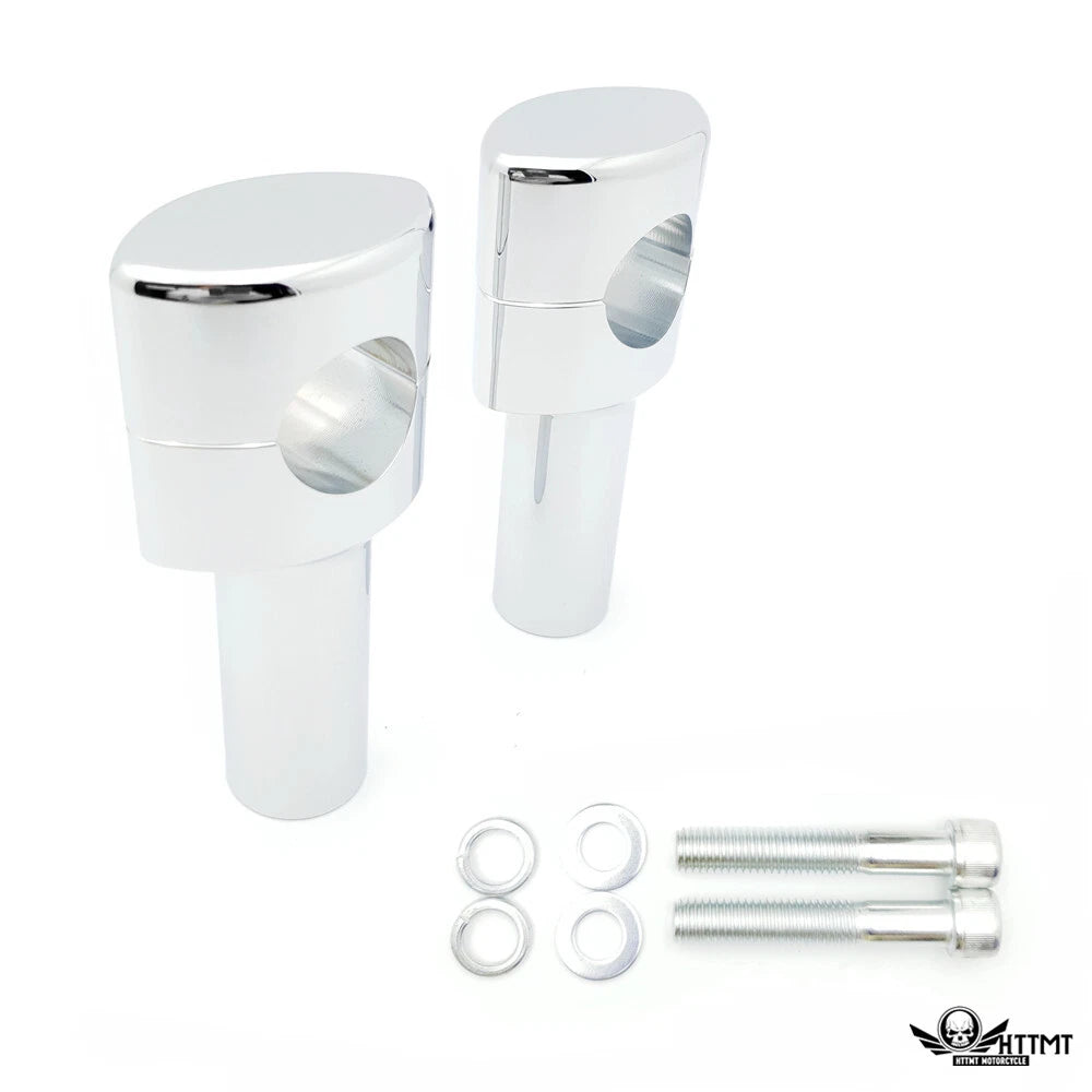 4" Solid Billet Chrome Riser Kit for 1-1/4" Handlebars (1/2-13UNC)