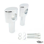 4" Solid Billet Chrome Riser Kit for 1-1/4" Handlebars (1/2-13UNC)