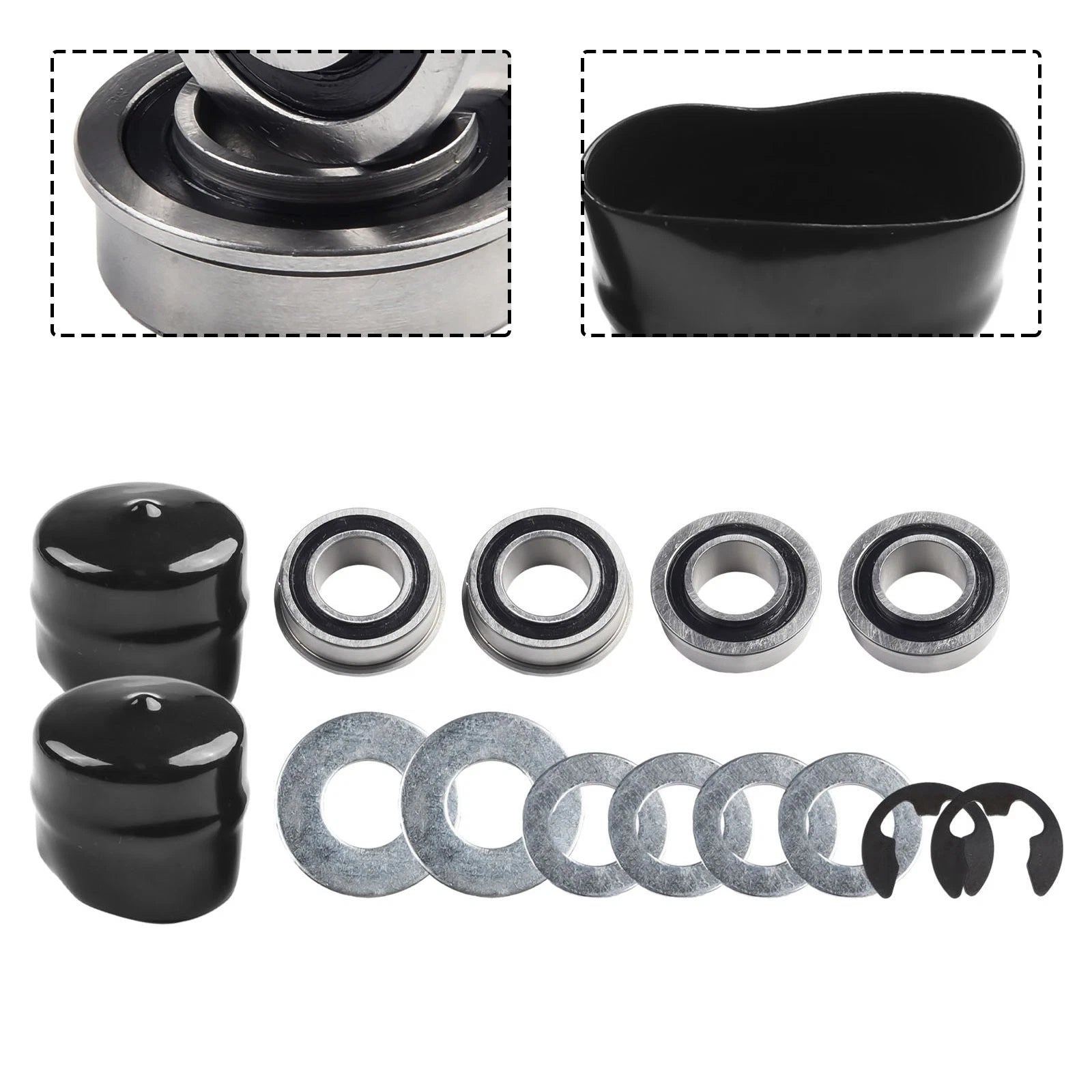 Set of 4 Front Wheel Bushing to Bearing Conversion Kit 19mm ID for YTH22V46 YTH24V48